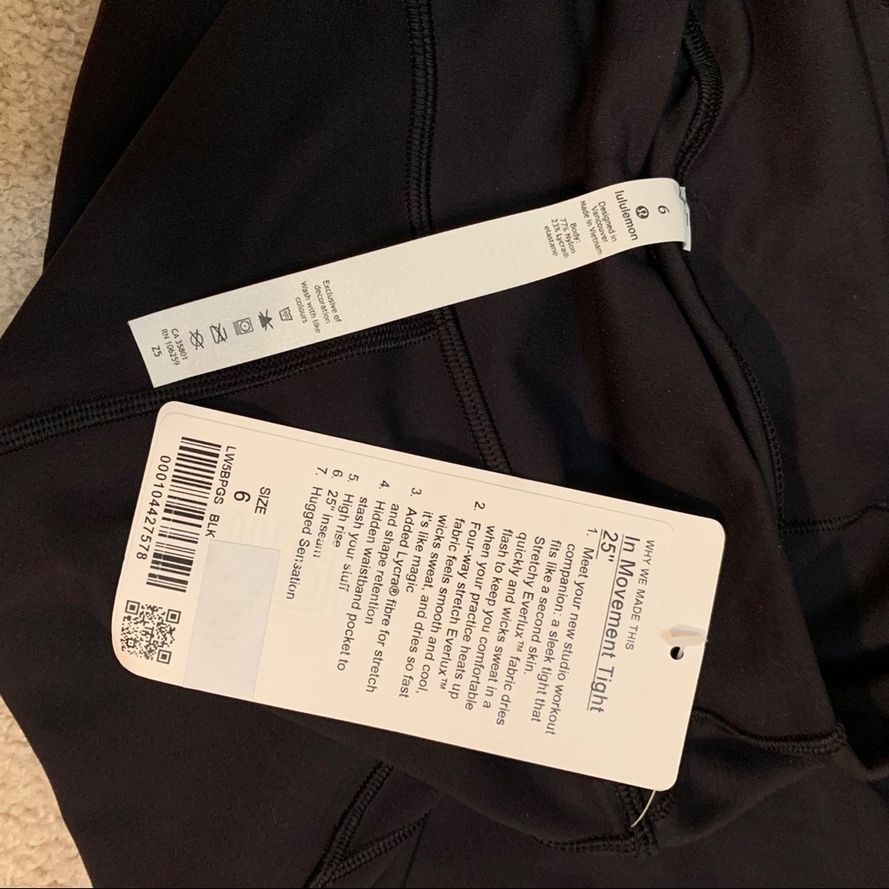 Lululemon In Movement Tight 25" *Everlux Black 6 - Picture 6 of 13
